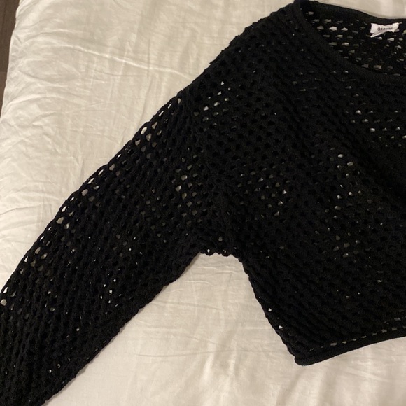 garage open knit cropped sweater in black !! - Picture 3 of 7
